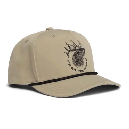 SITKA Elk Sketch Retro 5 Panel Snapback Light Tan OSFA for sale at KYGUNCO.