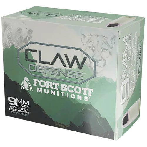 FORT SCOTT MUNITIONS 9mm 115Gr Claw Defense 20rd for sale at KYGUNCO.