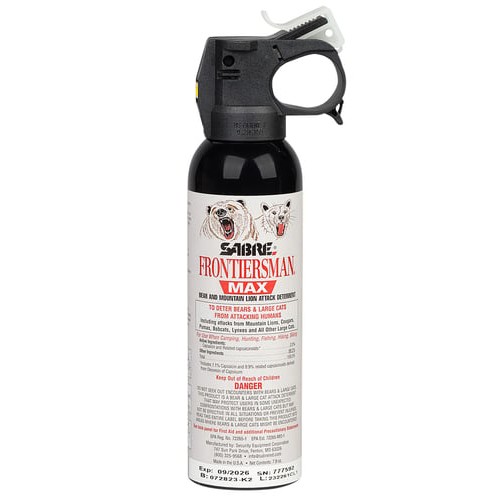 SABRE Frontiersman Bear & Mountain Lion Spray Capsaicino for sale at KYGUNCO.