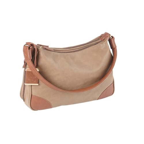 BULLDOG Hobo Style Purse - Taupe w/Tan Trim 13 x 10.5 x 3. for sale at KYGUNCO.