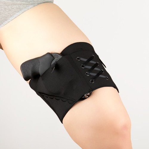 CAN CAN CONCEALMENT Classic Garter Holster Black Medium for sale at KYGUNCO.