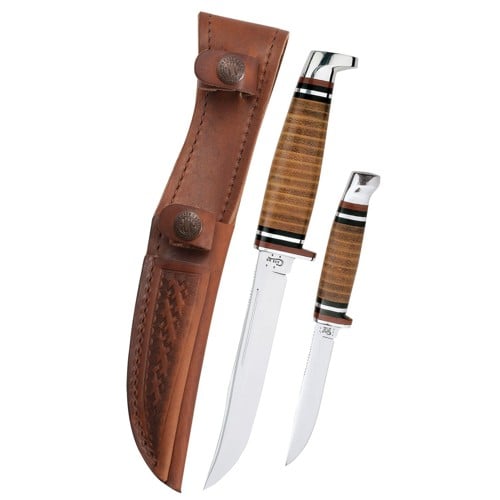 CASE KNIVES Leather Hunter Two Knife Hunting Set w/Sheath for sale at KYGUNCO.