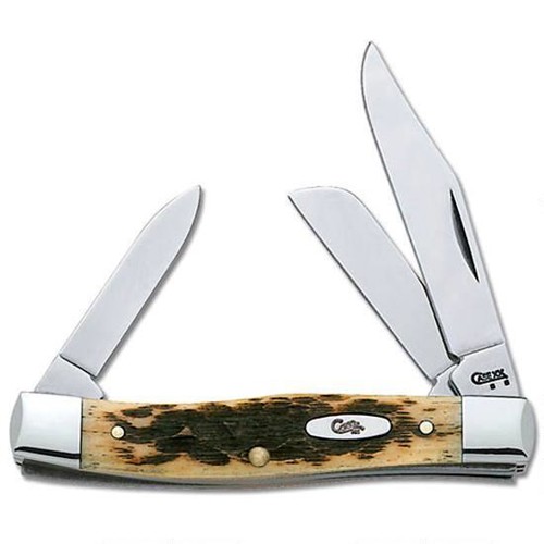 CASE KNIVES Amber Bone Peach Seed Jig Med Stockman (63032 CV) for sale at KYGUNCO.