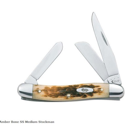 CASE KNIVES Amber Bone Peach Seed Jig Med Stockman (6318 SS) for sale at KYGUNCO.