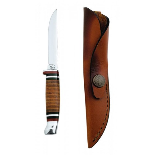 CASE KNIVES Leather Hunter 3.125" Polished Blade w/ Sheath for sale at KYGUNCO.