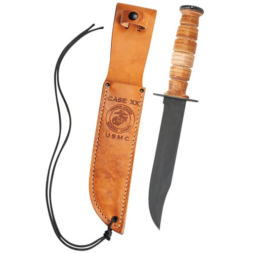 CASE KNIVES USMC Grooved Leather USMC Knife w/Leather Sheath for sale at KYGUNCO.