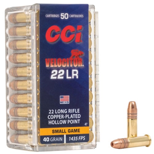 CCI VELOCITOR 22LR 40gr Hollow Point Ammunition | 50 Rounds for sale at KYGUNCO.