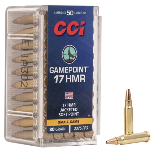 CCI Gamepoint 17 HMR 20gr Jacketed Soft Point Ammunition | 50 Rounds for sale at KYGUNCO.