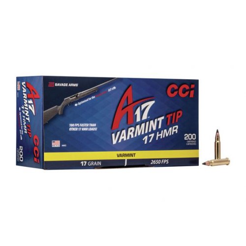 CCI 17 HMR Varmint Tip 17Gr 2650 FPS A17 200 Pack for sale at KYGUNCO.