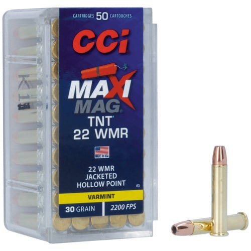 CCI Maxi-Mag TNT 22 WMR 30gr Jacketed Hollow Point Ammunition | 50 Rounds for sale at KYGUNCO.