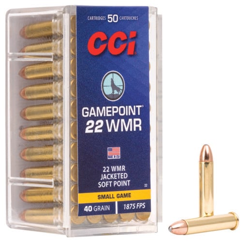 CCI Gamepoint 22 WMR 40gr Jacketed Soft Point Ammunition | 50 Rounds for sale at KYGUNCO.