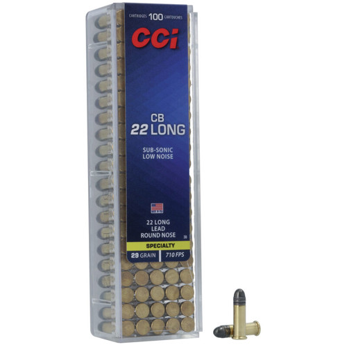 CCI Specialty CB Subsonic 22 Long 29gr Lead Round Nose Ammunition | 100 rounds for sale at KYGUNCO.