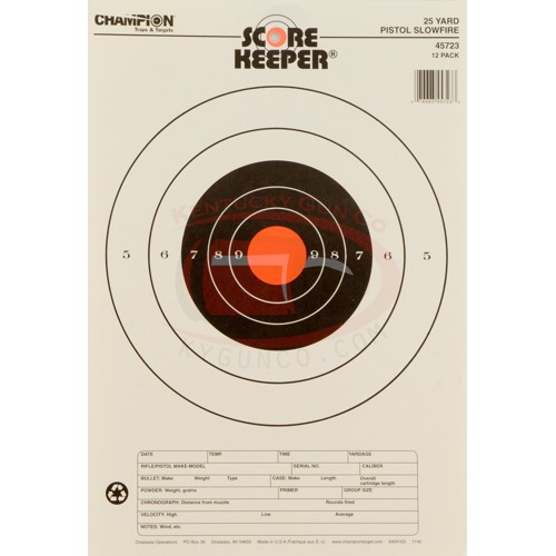 CHAMPION Scorekeeper, 25 Yd. Pistol Slowfire O/B 12pk for sale at KYGUNCO.