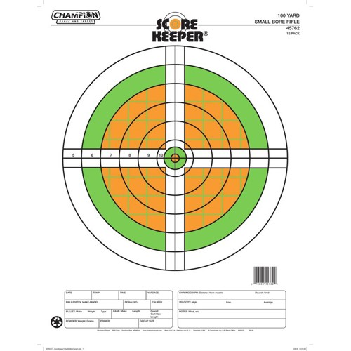 CHAMPION Scorekeeper 25 Yard Pistol Slow Fire Targets | 12 Count for sale at KYGUNCO.