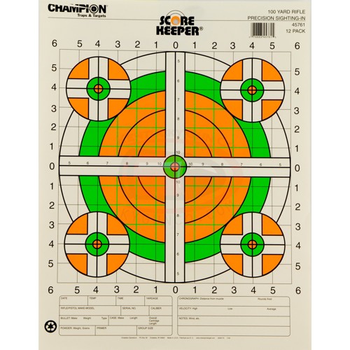 CHAMPION Target, 100 Yd. Sight In Rifle Flourescent 12pk for sale at KYGUNCO.