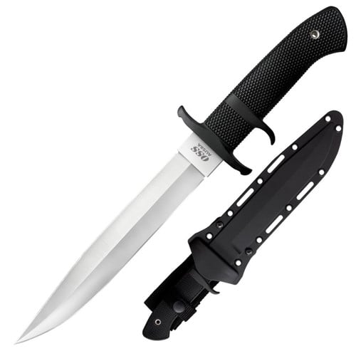 COLD STEEL OSS Fixed Blade Knife 8.25" Clip Point Blade | Black Kray-Ex Handles w/ Secure-EX Sheath for sale at KYGUNCO.