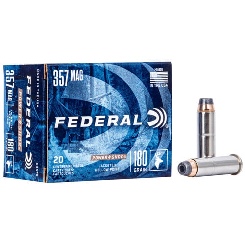 FEDERAL AMMO Power-Shok 357 Mag 180gr Jacketed Hollow Point Ammunition | 20 Rounds for sale at KYGUNCO.