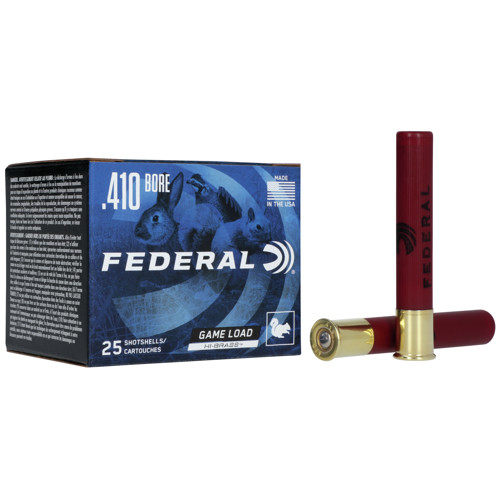 FEDERAL AMMO Game-Shok Hi-Brass 410 Gauge 3" 6 Shot Shotshells | 25 Round for sale at KYGUNCO.
