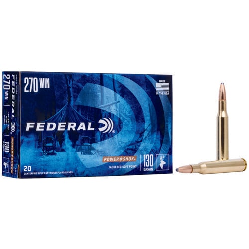 FEDERAL AMMO Power-Shok 270 WIN 130gr Soft Point Ammunition | 20 Rounds for sale at KYGUNCO.