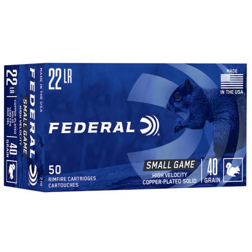 FEDERAL AMMO 22 LR HV 40Gr Copper Plated SolidGame-Shok 50rd for sale at KYGUNCO.
