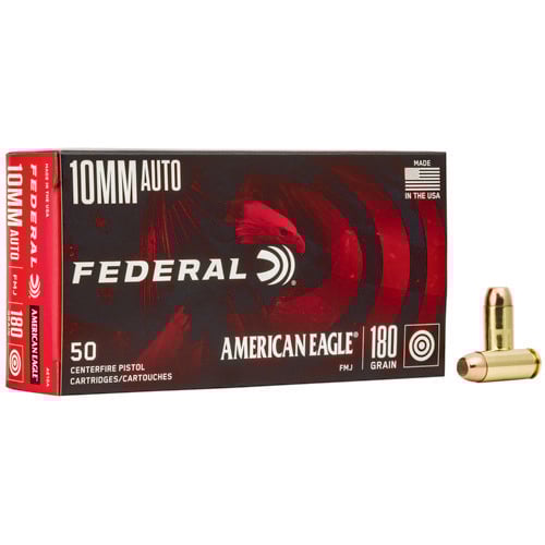 FEDERAL AMMO American Eagle 10MM 180gr Full Metal Jacket Brass Ammunition | 50 Rounds