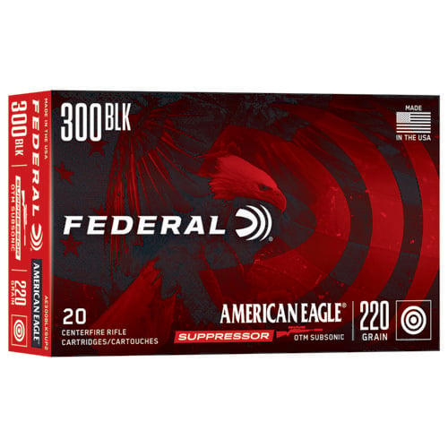 FEDERAL AMMO American Eagle Suppressor 300 AAC Blackout 220gr OTM Subsonic Ammunition | 20 Rounds for sale at KYGUNCO.