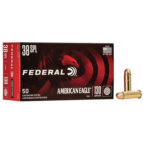 FEDERAL AMMO American Eagle 38 Special 130gr Full Metal Jacket Ammunition | 50 Rounds for sale at KYGUNCO.