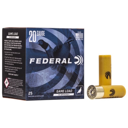 FEDERAL AMMO Game-Shok High Brass 20 Gauge 2.75" 1 oz #6 Shotgun Ammunition | 25 Rounds for sale at KYGUNCO.