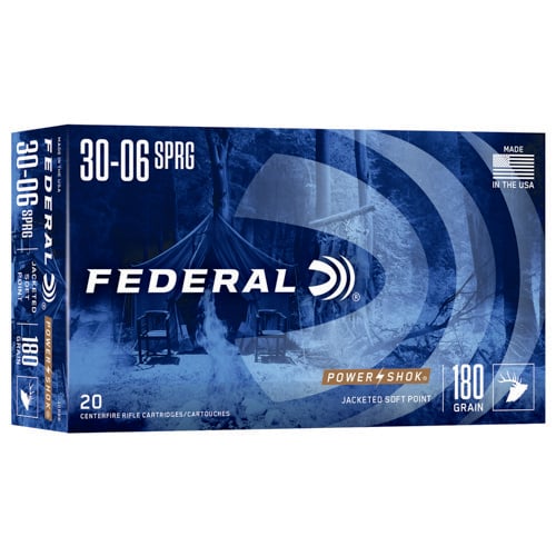 FEDERAL AMMO Power-Shok 30-06 Springfield 180gr Soft Point Ammunition | 20 Rounds for sale at KYGUNCO.