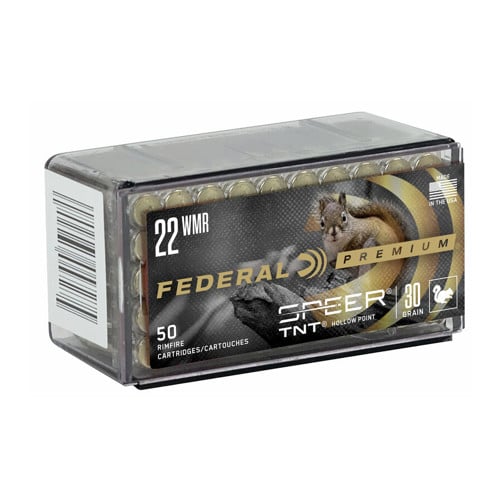 FEDERAL AMMO Speer 22 WMR 30gr TNT Hollow Point Ammunition | 50 Rounds