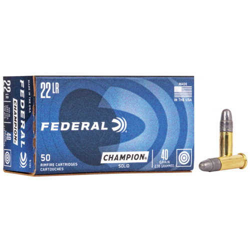 FEDERAL AMMO Champion HV Lightening 22LR 40gr Ammunition | 50 Rounds for sale at KYGUNCO.