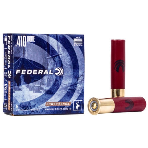 FEDERAL AMMO 410 Gauge 2-1/2" 1/4oz Hollow Point Rifled Slug Shotgun Ammunition | 5 Rounds for sale at KYGUNCO.