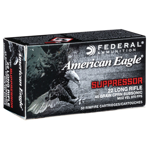 FEDERAL AMMO American Eagle Suppressor 22LR 45Gr CPRN 970 FPS 50rd