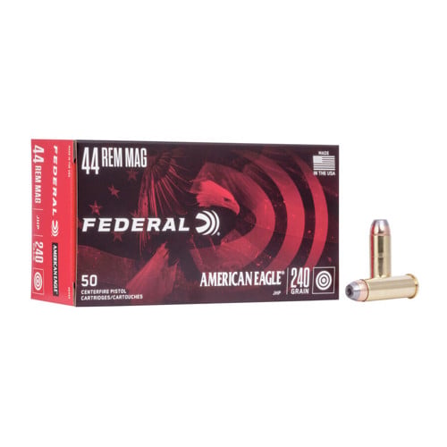 FEDERAL AMMO American Eagle 44 Rem Mag 240gr JHP Ammunition | 50 Rounds for sale at KYGUNCO.