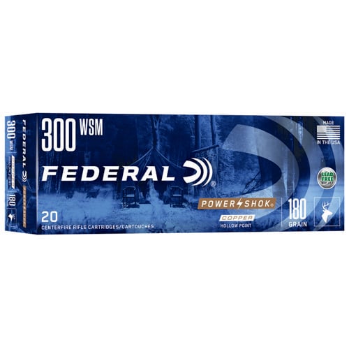 FEDERAL AMMO Power-Shok 300 WSM 180gr Soft Point Ammunition | 20 Rounds for sale at KYGUNCO.