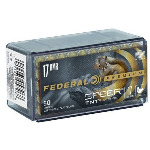 FEDERAL AMMO Premium Varmint & Predator 17 HMR 17gr TNT Hollow Point Ammunition | 50 Rounds for sale at KYGUNCO.