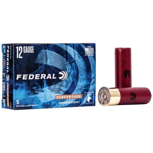 FEDERAL AMMO Power-Shok 12 Gauge 2.75" 1-3/16oz 00 Buck Shotgun Ammunition | 5 Rounds for sale at KYGUNCO.