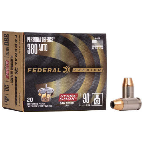 FEDERAL AMMO Hydra-Shok 380ACP 90gr Jacketed Hollow Point Ammunition | 20 Rounds for sale at KYGUNCO.