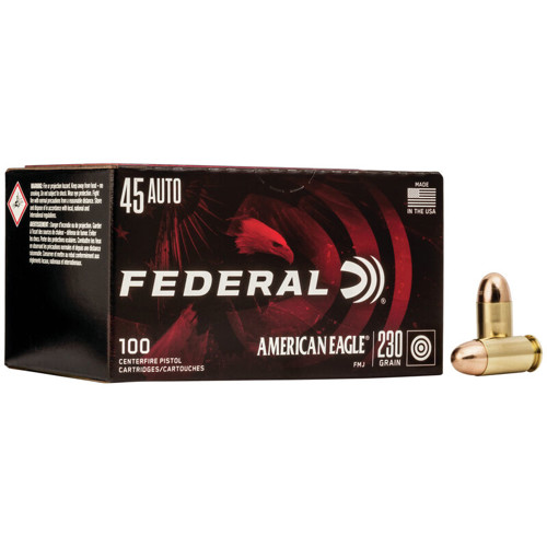 FEDERAL AMMO American Eagle 45 ACP 230gr Full Metal Jacket Ammunition | 100 Rounds for sale at KYGUNCO.