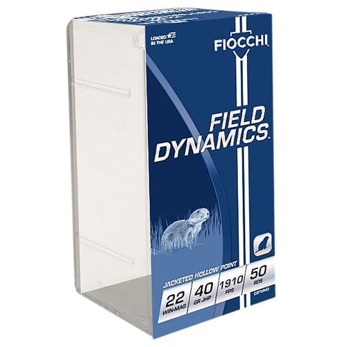 FIOCCHI Field Dynamics Performance 22 WMR 40 gr Jacket Hollow Point Ammunition | 50 Rounds for sale at KYGUNCO.