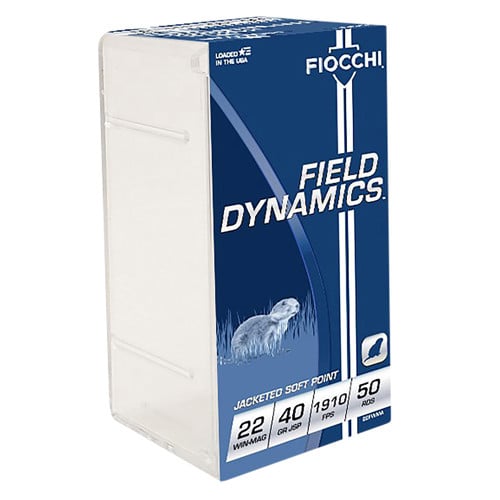 FIOCCHI cvField Dynamics Performance 22 WMR 40 gr Jacketed Soft Point Ammunition | 50 Rounds for sale at KYGUNCO.