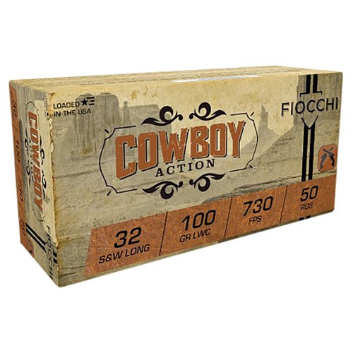 FIOCCHI Cowboy Action 32 S&W Long 100 gr Lead Wadcutter Ammunition | 50 Rounds for sale at KYGUNCO.