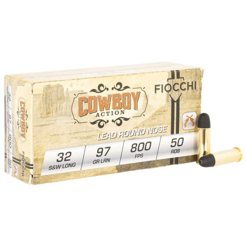 FIOCCHI Cowboy Action 32 S&W Long 97gr Lead Flat Point Ammunition | 50 Rounds for sale at KYGUNCO.