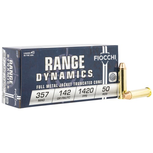 FIOCCHI Range Dynamics 357 Mag 142 gr Full Metal Jacket Truncated Cone Ammunition | 50 Rounds for sale at KYGUNCO.