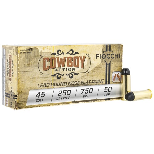 FIOCCHI Cowboy Action 45 Colt 250 gr Lead Round Nose Flat Point Ammunition | 50 Rounds for sale at KYGUNCO.