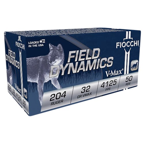 FIOCCHI Field Dynamics 204 Ruger 32 Grain VMax 4125 FPS - 50rd for sale at KYGUNCO.