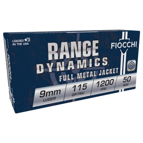 FIOCCHI Range Dynamics 9mm 115gr FMJ Ammunition | 50 Rounds for sale at KYGUNCO.