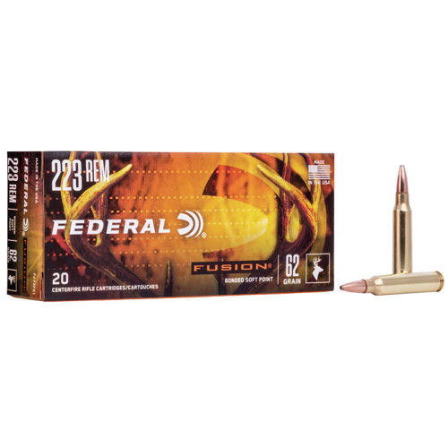 FEDERAL AMMO Fusion 223 Rem 62gr Boat Tail Ammunition - 20 Rounds for sale at KYGUNCO.