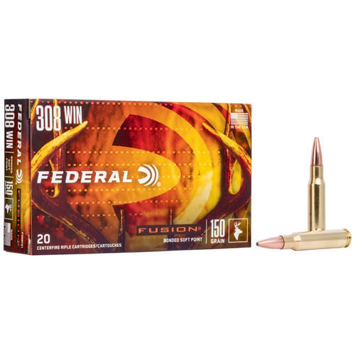 FEDERAL AMMO Fusion 308 Win 150 gr Bonded Soft Point Ammunition | 20 Rounds for sale at KYGUNCO.