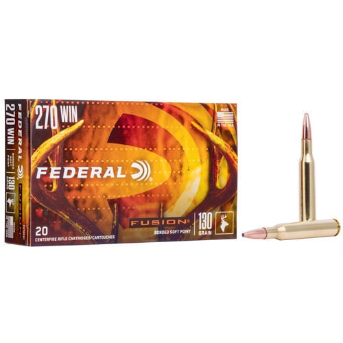 FEDERAL AMMO Fusion 270 WIN 130gr Bonded Soft Point Ammunition | 20 Rounds for sale at KYGUNCO.